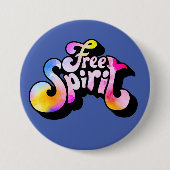 Vrije geest ronde button 7,6 cm (Voorkant)