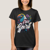 Vrije geest toucan Summer vibes rainbow T-shirt (Voorkant)