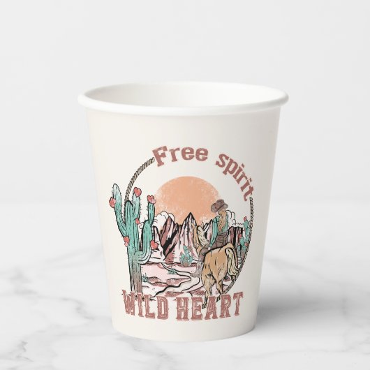 Vrije geest, wild hart papieren bekers (Voorkant)