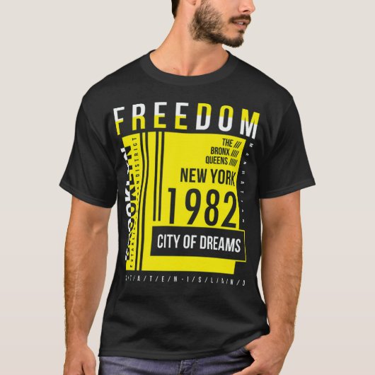 Vrije gele kleur t-shirt (Voorkant)