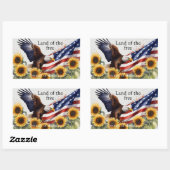 Vrije grond dankzij de kracht van 4 juli rechthoekige sticker (Vel)