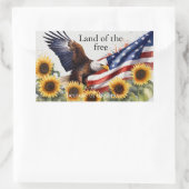 Vrije grond dankzij de kracht van 4 juli rechthoekige sticker (Tas)