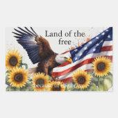 Vrije grond dankzij de kracht van 4 juli rechthoekige sticker (Voorkant)