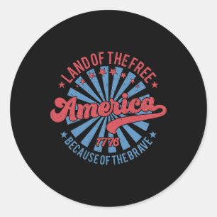 Vrije grond dankzij de kracht van 4 juli ronde sticker