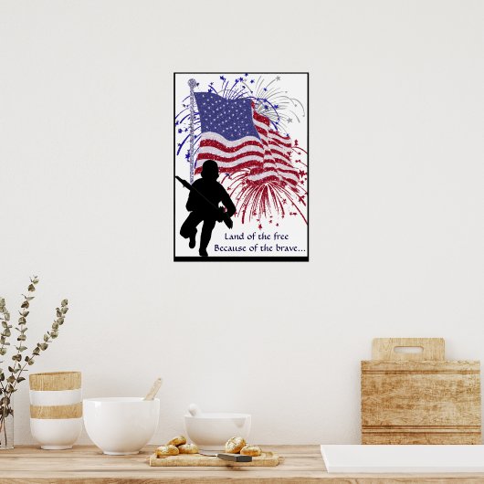 Vrije grond door het Poster van de Brave (Keuken)