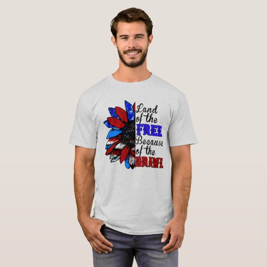 Vrije grond vanwege de moed - patrio van de vs t-shirt (Voorkant volledig)