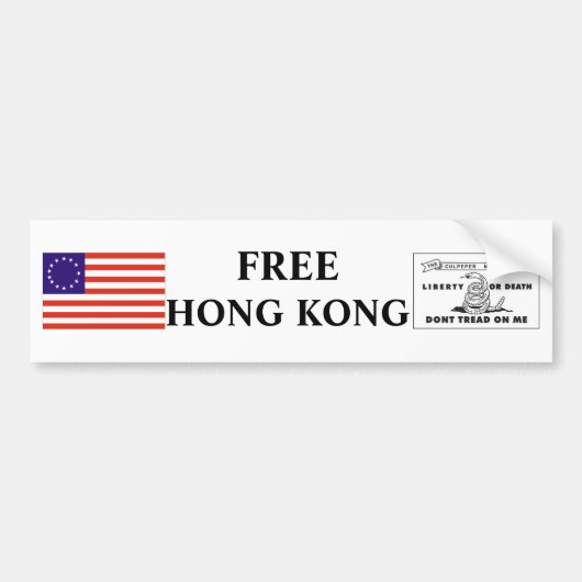 Vrije Hongkong Bumpersticker (Voorkant)