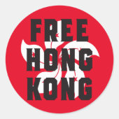 Vrije Hongkong Ronde Sticker (Voorkant)
