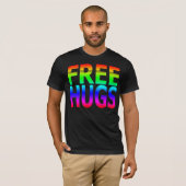 VRIJE HUGS-Mannen Regenboog T-Shirt (Voorkant volledig)