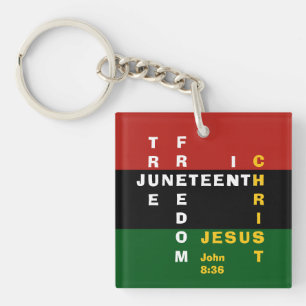 Vrije inderdaad Christelijke Juneteenth Sleutelhanger
