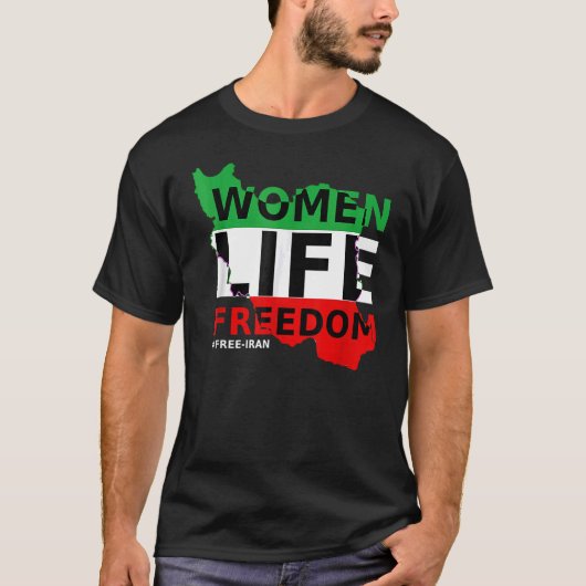 Vrije Iraanse vrouwen leven vrijheid met Perzische T-shirt (Voorkant)