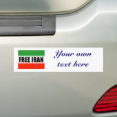 VRIJE IRAN BUMPERSTICKER (Op auto)