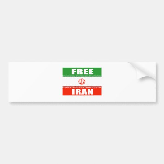 VRIJE IRAN-vlag Bumpersticker (Voorkant)