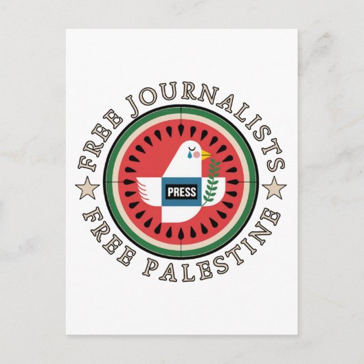Vrije Journalisten in Palestina Briefkaart (Voorkant)