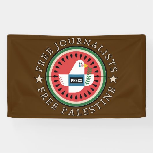 Vrije Journalisten in Palestina Spandoek (Horizontaal)