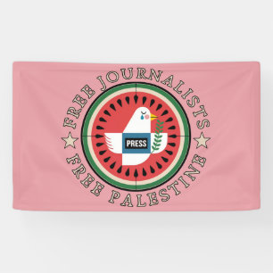 Vrije Journalisten Vrij Palestina Spandoek