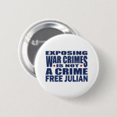 Vrije Julian Assange - WikiLeaks Ronde Button 5,7 Cm (Voorkant /achterkant)