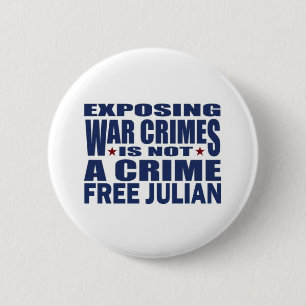 Vrije Julian Assange - WikiLeaks Ronde Button 5,7 Cm