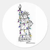 Vrije kerstavond NYC-feestdag Ronde Sticker (Voorkant)