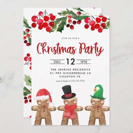 Vrije kerstfeestdag kaart (Voorkant / Achterkant)