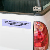VRIJE KINDEREN VAN DE OVERHEIDSCONTROLE:THUIS... BUMPERSTICKER (Op Truck)