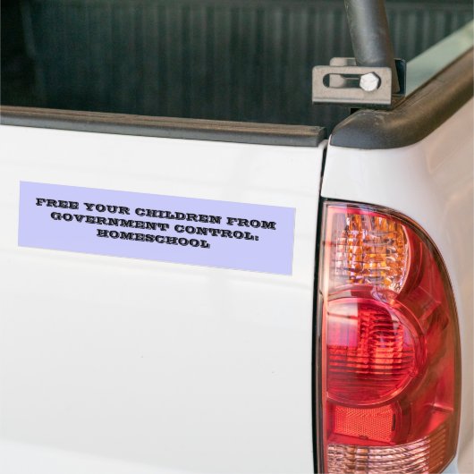 VRIJE KINDEREN VAN DE OVERHEIDSCONTROLE:THUIS... BUMPERSTICKER (Op Truck)