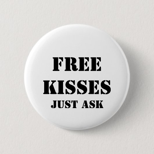 VRIJE KISSES RONDE BUTTON 5,7 CM (Voorkant)