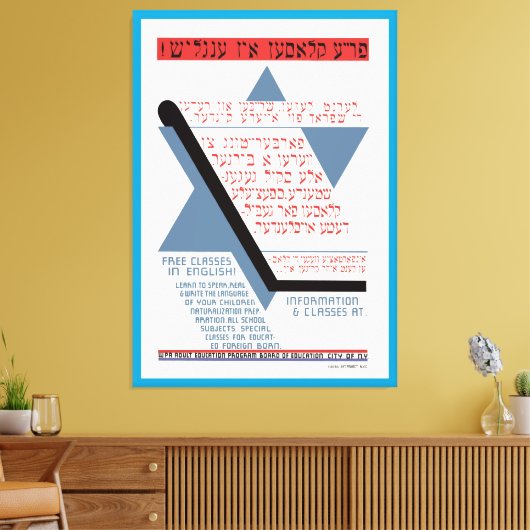 Vrije klassen in het Engels! Canvas Afdruk (Insitu (Woonkamer))