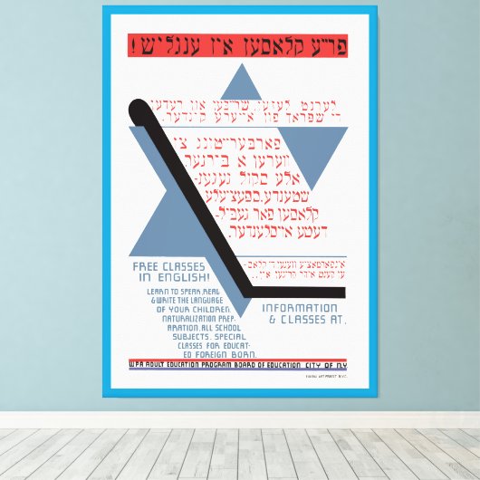 Vrije klassen in het Engels! Canvas Afdruk (Insitu (Houten vloer))