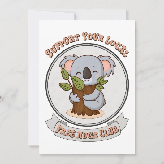 Vrije knuffelclub feestdagenkaart (Voorkant)