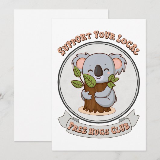 Vrije knuffelclub feestdagenkaart (Voorkant / Achterkant)