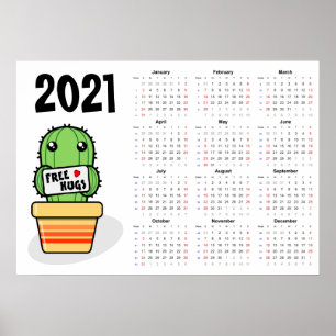 Vrije knuffels Agenda 2021 Poster - Zondag begin