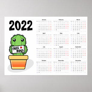 Vrije knuffels Agenda 2022-Poster - Maandag begin Poster