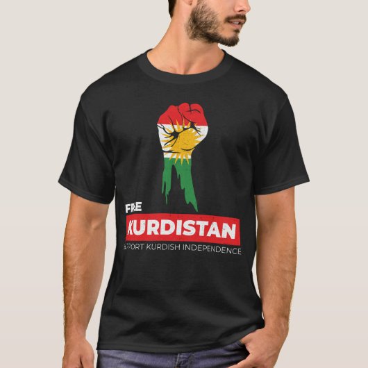 Vrije Koerdistan, steun Koerdische Onafhankelijkhe T-shirt (Voorkant)