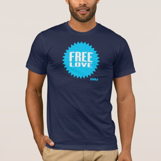 vrije liefde - blauw t-shirt (Voorkant)