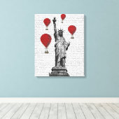 Vrije luchtballonnen en luchtballonnen met rode he canvas afdruk (Insitu (Houten vloer))