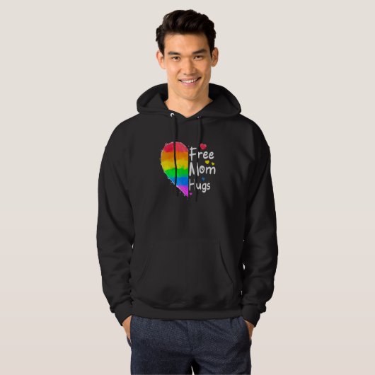 Vrije mam Hugs Gay Pride Lgbt Daisy Rainbow Flower Hoodie (Voorkant volledig)