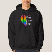 Vrije mam Hugs Gay Pride Lgbt Daisy Rainbow Flower Hoodie (Voorkant)