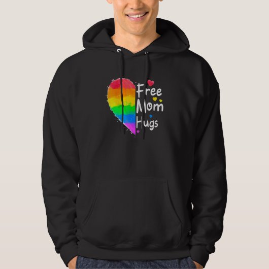 Vrije mam Hugs Gay Pride Lgbt Daisy Rainbow Flower Hoodie (Voorkant)