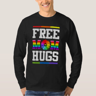 Vrije mam Hugs Gay Pride LGBT Daisy Rainbow Flower T-shirt