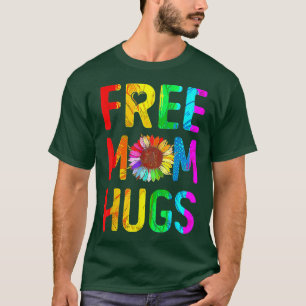 Vrije mam Hugs Gay Pride LGBT Daisy Rainbow Flower T-shirt