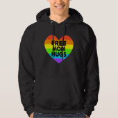 Vrije mam Hugs Gay Pride Transgender Rainbow Heart Hoodie (Voorkant)