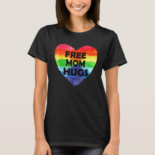 Vrije mam Hugs Lgbt vlag Gay Lesbian Pride Parades T-shirt