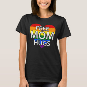 Vrije mam Hugs Rainbow Heart LGBT Gay Pride T-shirt
