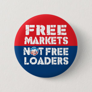 Vrije markten - geen freeloaders ronde button 5,7 cm