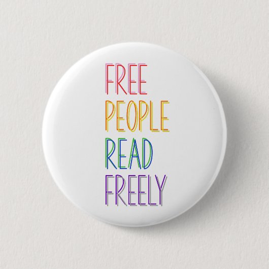 Vrije Mensen Lezen Vrij Ronde Button 5,7 Cm (Voorkant)
