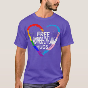 Vrije moederhengstInLaw hugs LGBTQ-regenboog en tr T-shirt