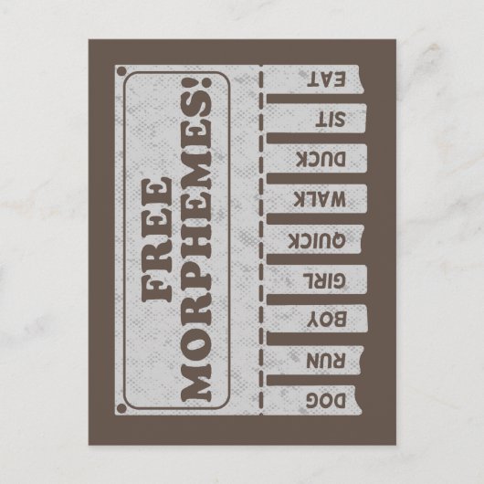 vrije morfemen briefkaart (Voorkant)