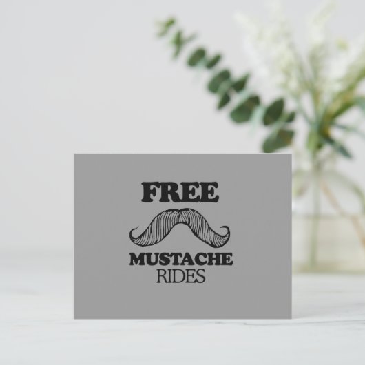 VRIJE MUSTACHE RIDES BRIEFKAART (Staand voorkant)