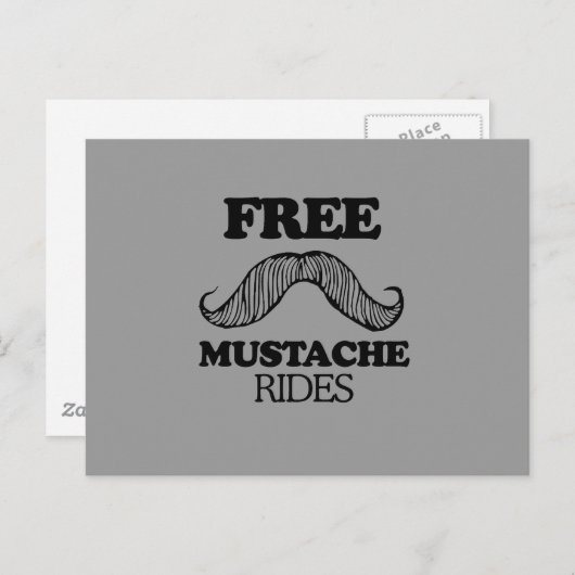 VRIJE MUSTACHE RIDES BRIEFKAART (Voorkant / Achterkant)